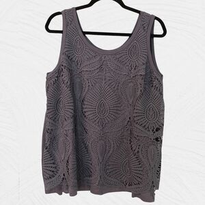 NWT Lane Bryant Crochet Overlay Sleeveless Tank Top 18/20